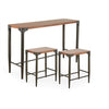 FF Caden Console Table and Counter Stool 3 Piece Set