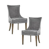 FF Microfiber Upholstered Dining Chairs in Dark Grey