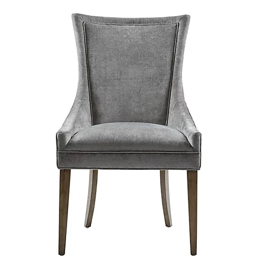 FF Microfiber Upholstered Dining Chairs in Dark Grey